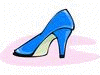 blue high-heeled shoe